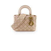 Christian Dior Small Studded Lady Dior Pink/Nude
